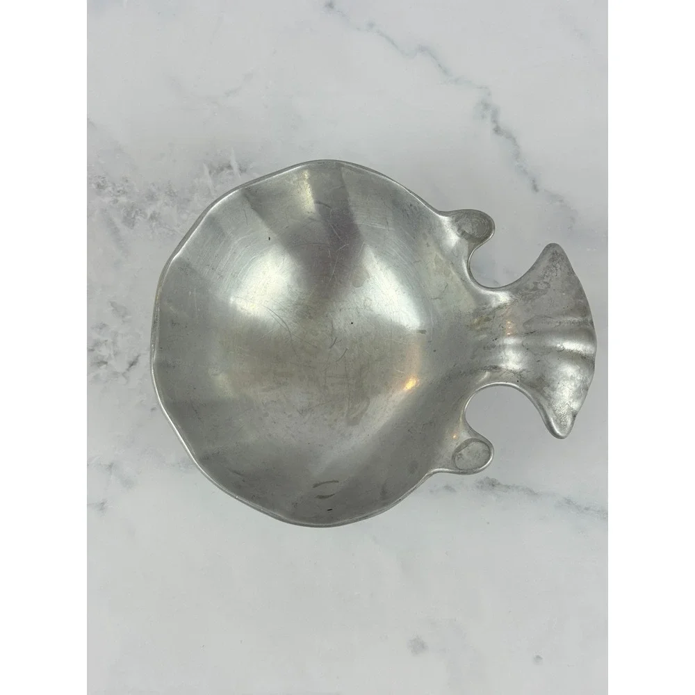 VTG Wilton Armetale Pewter Shell Fish Shaped Trinket Serving Bowl Brice Fox